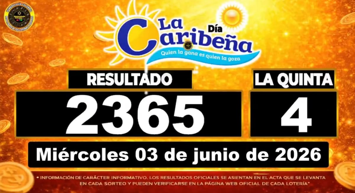 Resultado del sorteo del chance La Caribeña Día del 3 de junio de 2026. // Foto: captura de pantalla de Youtube @NumerologíaColombia