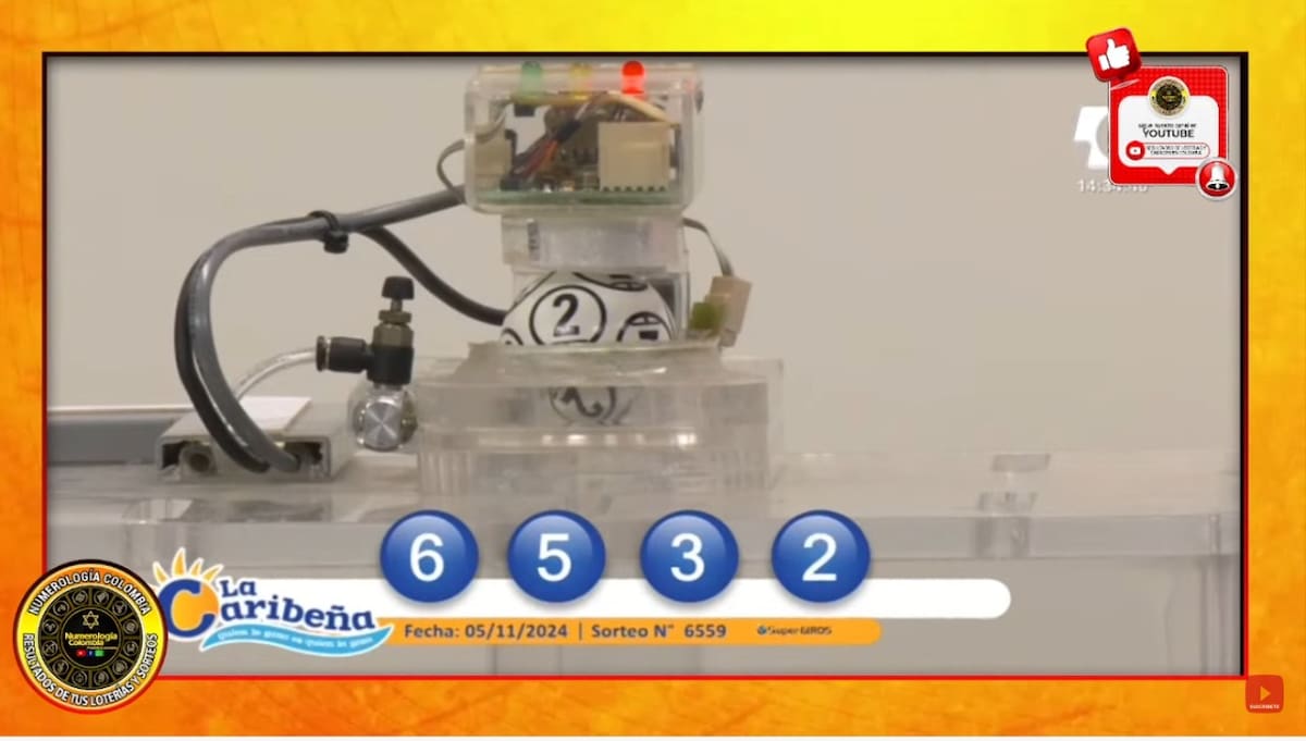 Resultado del sorteo del chance La Caribeña Día del 5 de noviembre del 2024. // Foto de internet