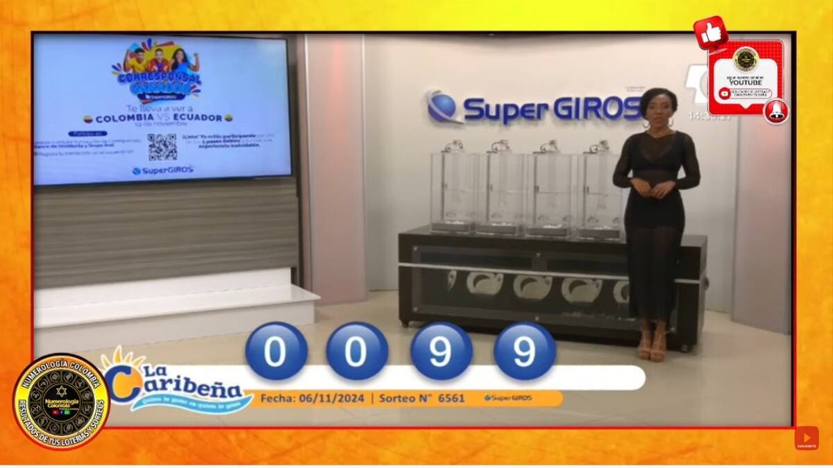 Resultado del sorteo del chance La Caribeña Día del 6 de noviembre del 2024. // Foto de internet