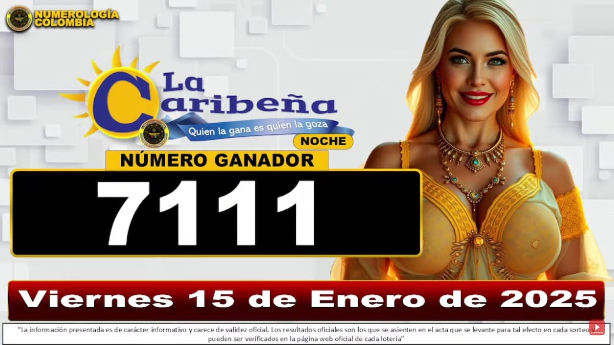 Resultado del sorteo del chance La Caribeña Noche del 17 de enero del 2025.