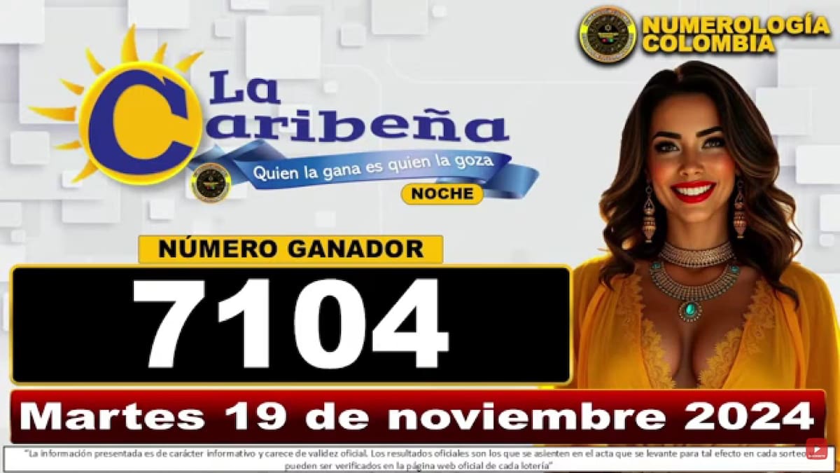 Resultado del sorteo del chance La Caribeña Noche del 18 de noviembre del 2024. // Foto de internet