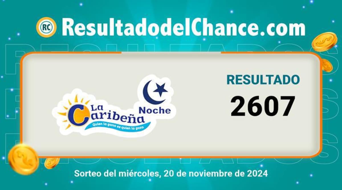Resultado del sorteo del chance La Caribeña Noche del 20 de noviembre del 2024. // Foto de internet