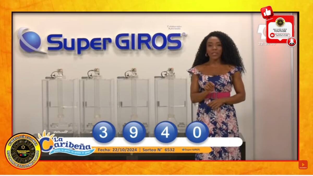 Resultado del sorteo del chance La Caribeña Noche del 22 de octubre del 2024. // Foto de internet