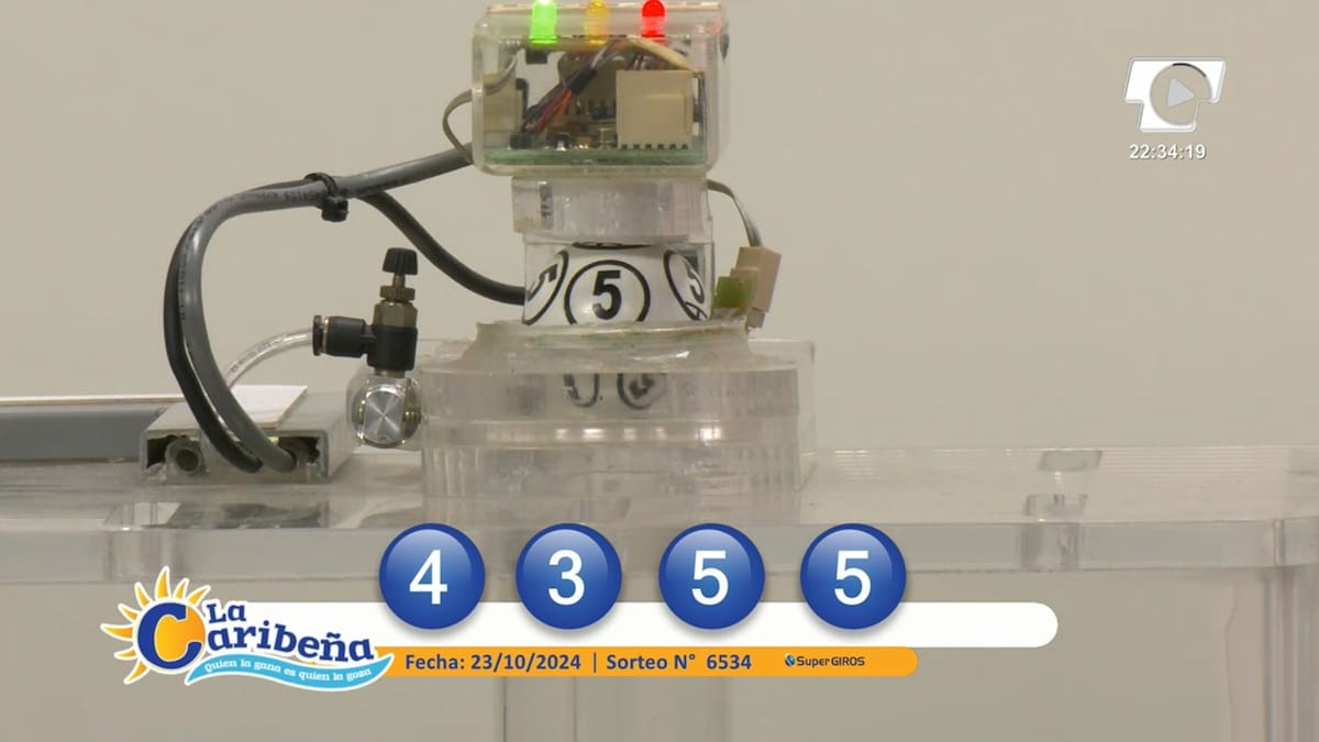 Resultado del sorteo del chance La Caribeña Noche del 23 de octubre del 2024. // Foto de internet