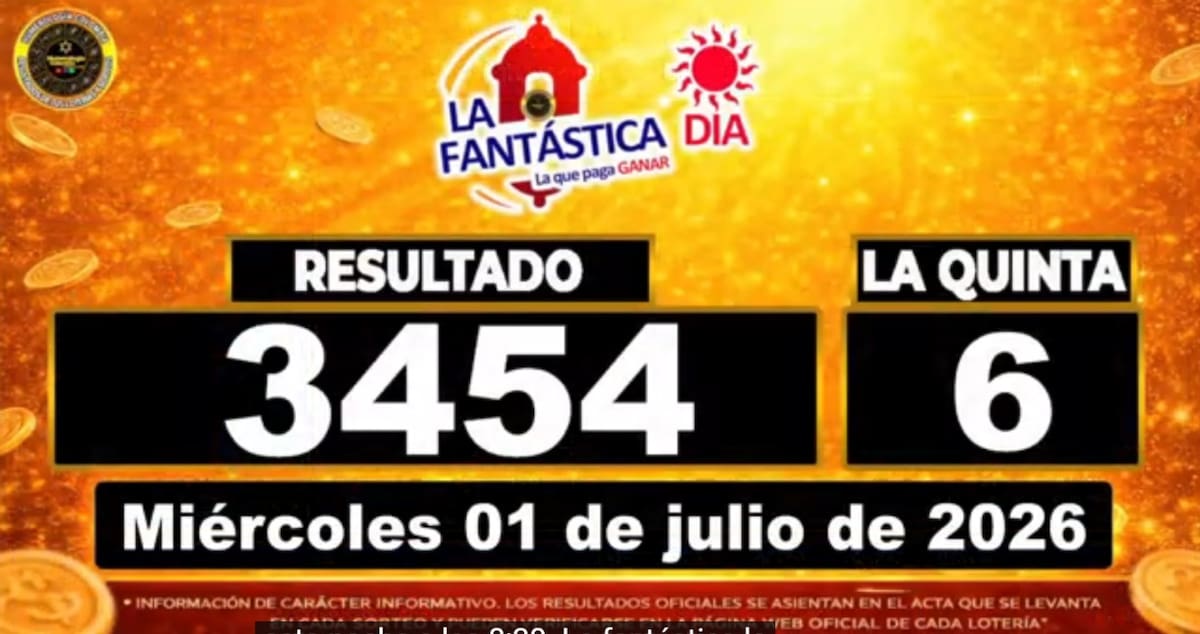 Resultado del sorteo del chance La Fantástica Día del 1 de julio de 2026. // Foto: captura de pantalla de Youtube @NumerologíaColombia