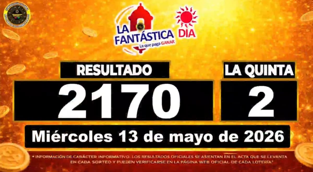 Resultado del sorteo del chance La Fantástica Día del 13 de mayo de 2026. // Foto: captura de pantalla de Youtube: @NumerologíaColombia