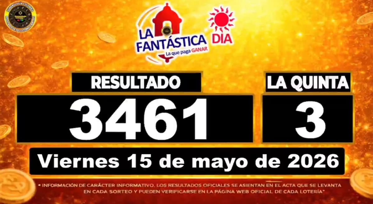 1Resultado del sorteo del chance La Fantástica Día del 15 de mayo de 2026. // Foto: captura de pantalla de Yotube @NumerologíaColombia