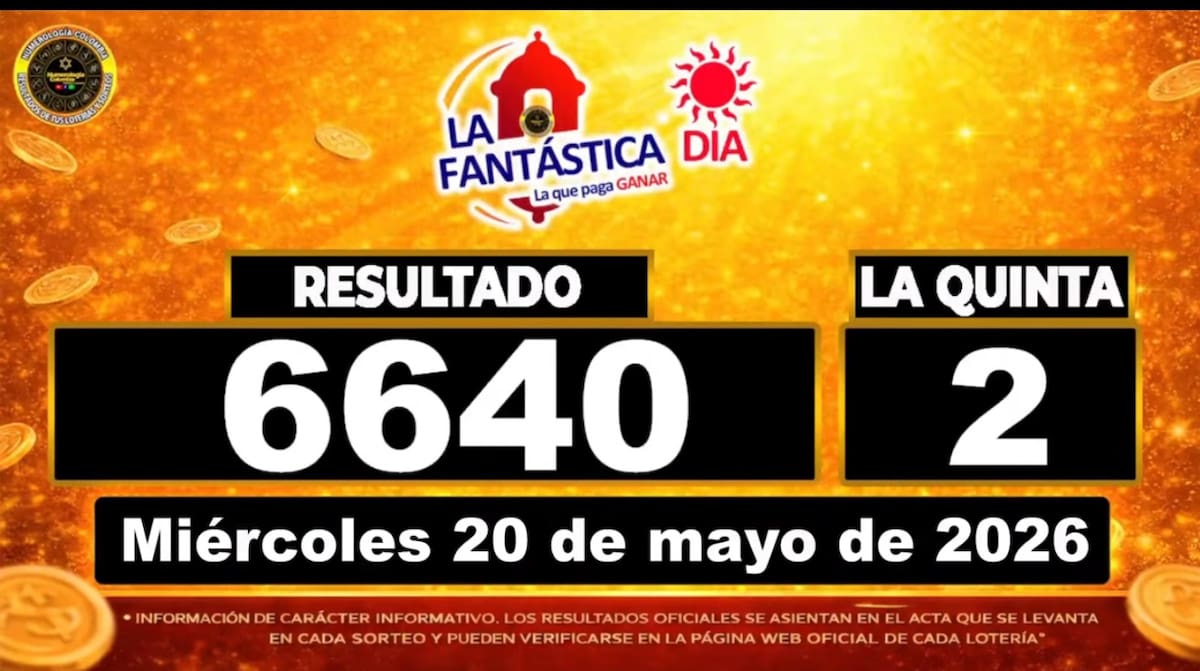 Resultado del sorteo del chance La Fantástica Día del 20 de mayo de 2026. // Foto: captura de pantalla confines informativos de Youtube: @NumerologíaColombia
