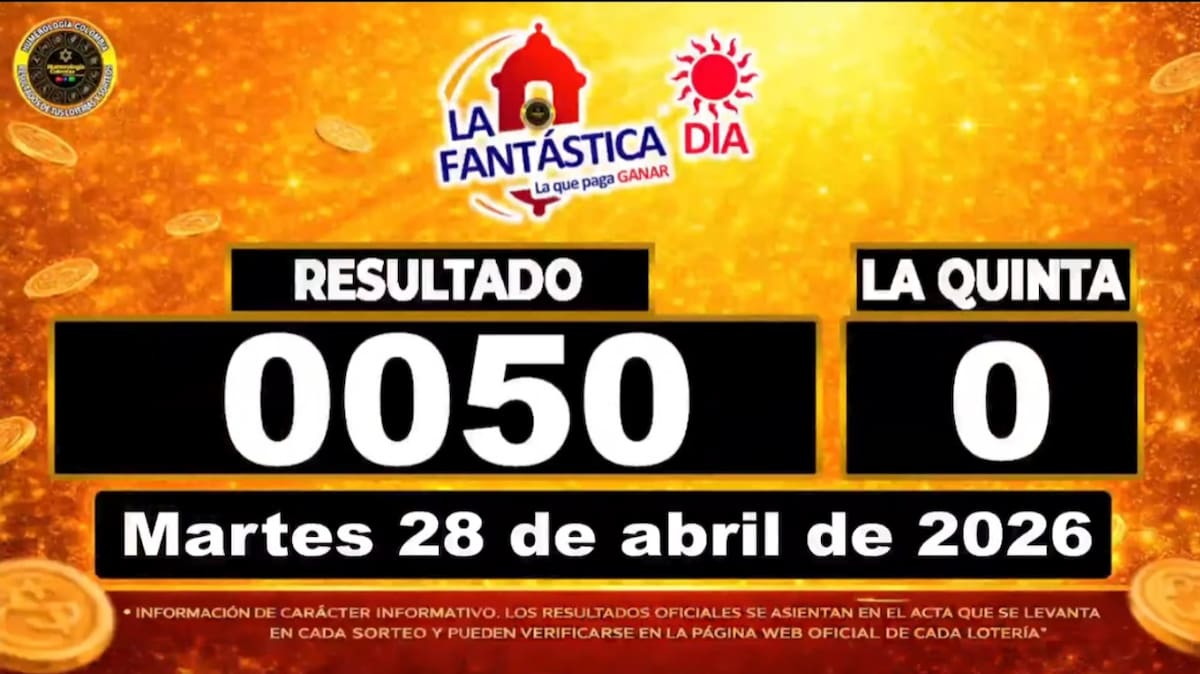 Resultado del sorteo del chance La Fantástica Día del 28 de abril de 2026. // Foto : captura de pantalla