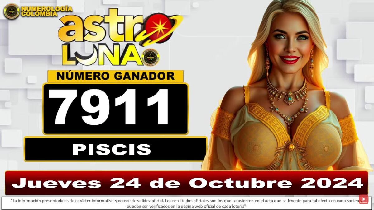 Resultado del sorteo del chance Super Astro Luna del 24 de octubre del 2024. // Foto de internet