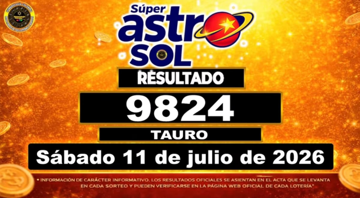 Resultado del sorteo del chance Super Astro Sol del 11 de julio de 2026. // Foto: captura de pantalla de Youtube @NumerologíaColombia