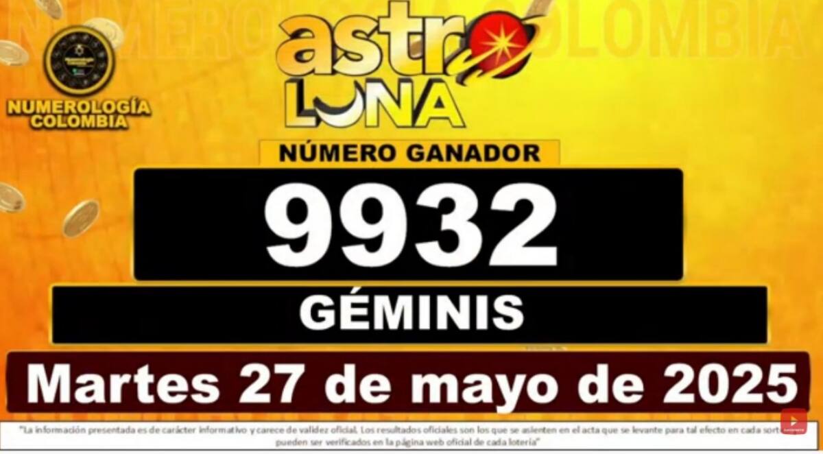 Resultado del sorteo del chance Super Astro Sol del 27 de mayo del 2025. // Foto: captura de pantalla