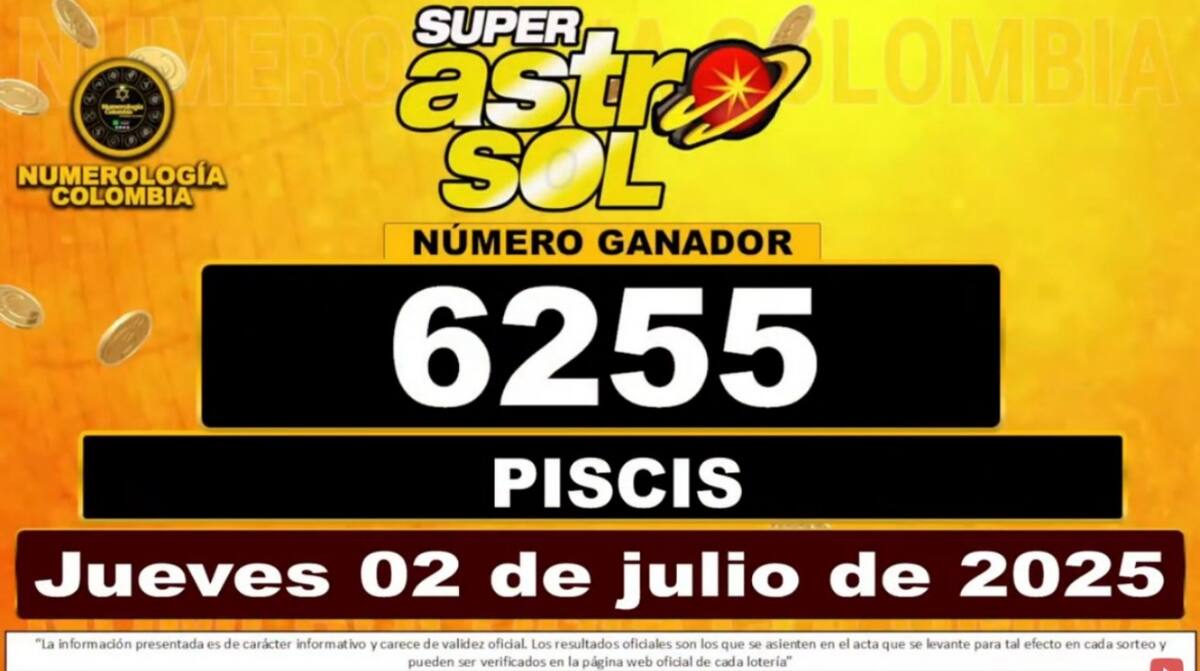 Resultado del sorteo del chance Super Astro Sol del 3 de julio del 2025. // Foto: captura de video