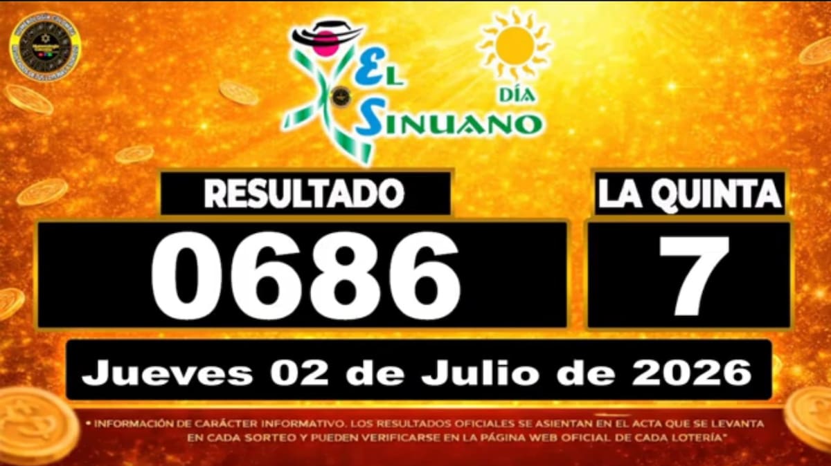 Resultado del sorteo del sorteo del chance El Sinuano Día del 2 de julio de 2026. // Foto: captura de pantalla de Youtube @NumerologíaColombia