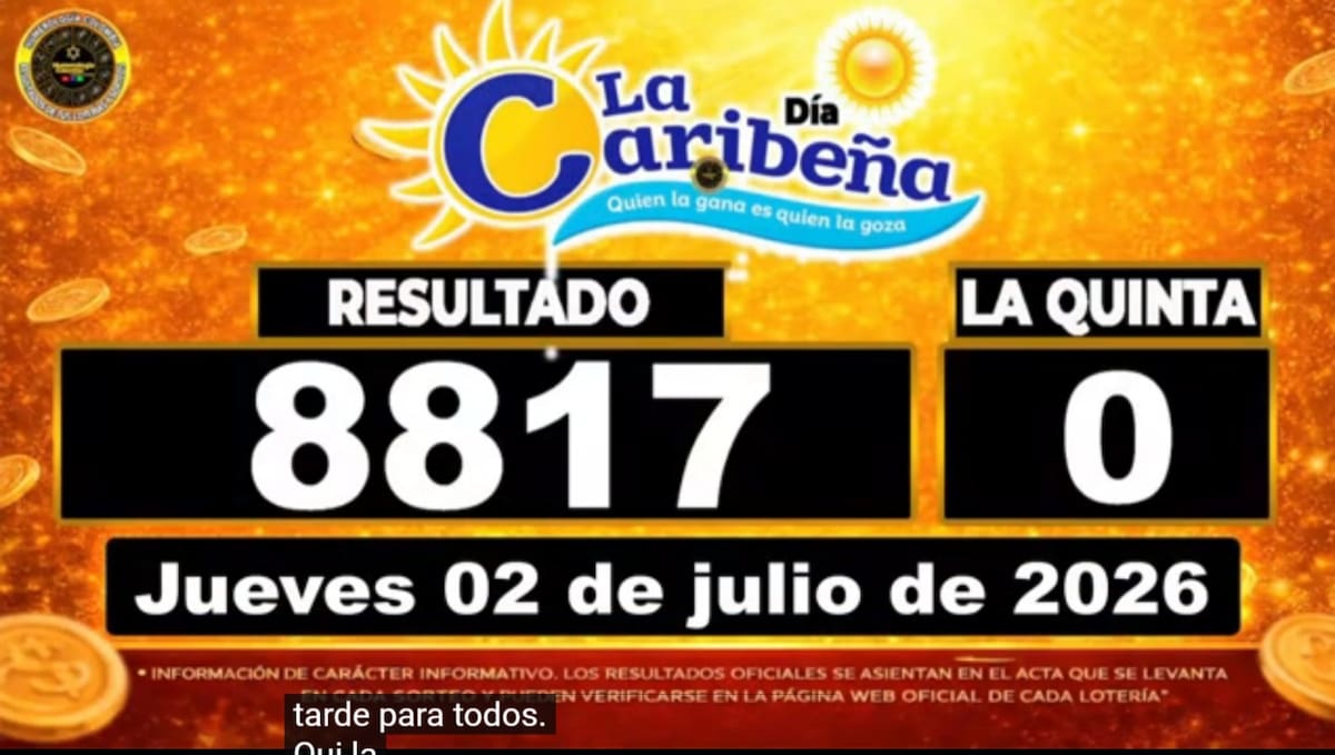 Resultado del sorteo del sorteo del chance La Caribeña Día del 2 de julio de 2026. // Foto: captura de pantalla de Youtube @NumerologíaColombia