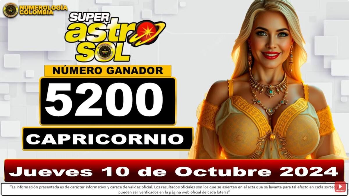 Resultado del Super Astro Sol del 10 de octubre de 2024.