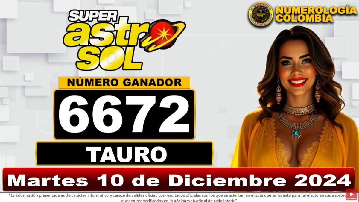 Resultado del Super Astro Sol del 9 de diciembre de 2024.