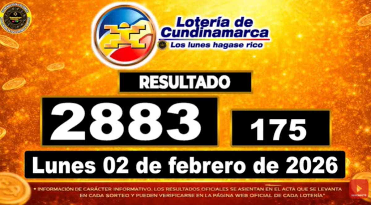 Resultados de la Lotería de Cundinamarca del 2 de febrero. // Foto: captura de pantalla