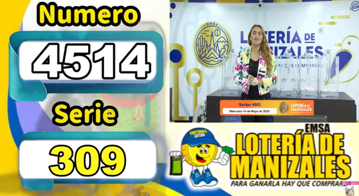 Resultados de la Lotería de Manizales del 14 de mayo de 2025. // Foto: captura de pantalla