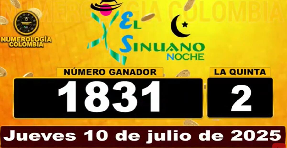 Resultados del Sinuano Noche 10 de julio de 2025. // Foto: captura de pantalla
