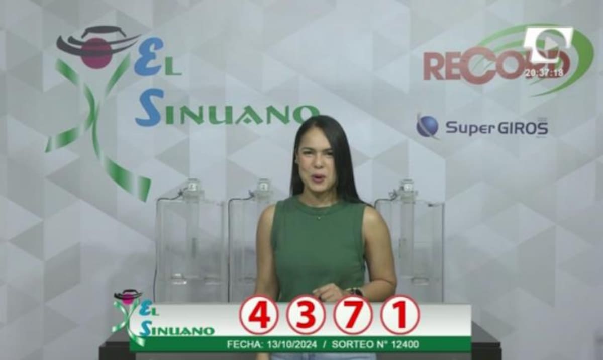 Resultados del Sinuano Noche del 13 de octubre de 2024. // Foto: captura de pantalla