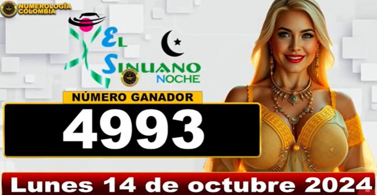 Resultados del Sinuano Noche del 14 de octubre de 2024. // Foto: captura de pantalla