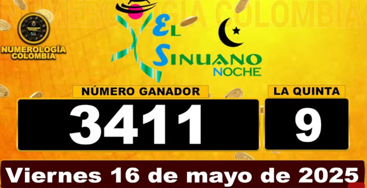 Resultados del sorteo de El Sinuano Noche. // Foto: captura de pantalla
