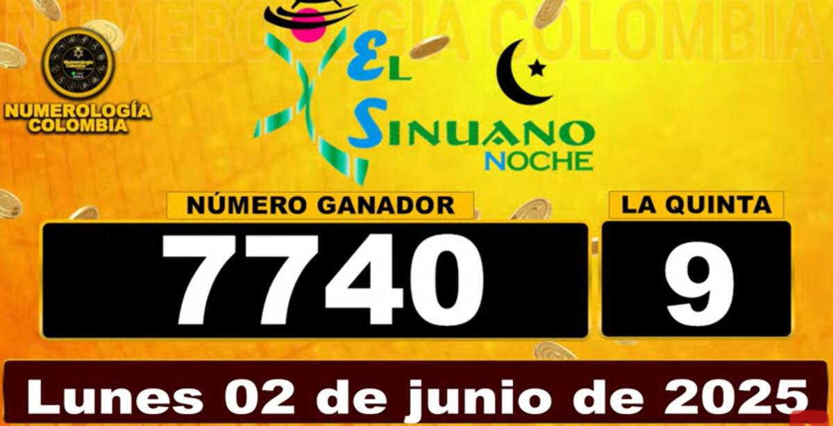 Resultados del sorteo de El Sinuano Noche. // Foto: captura de pantalla
