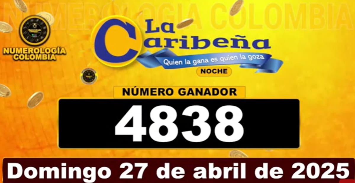 Resultados del sorteo de La Caribeña Noche. // Foto: captura de pantalla