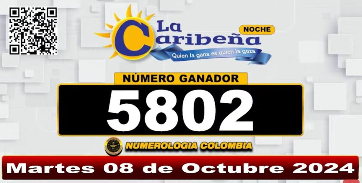 Resultados del sorteo de La Caribeña Noche. // Foto: captura de pantalla