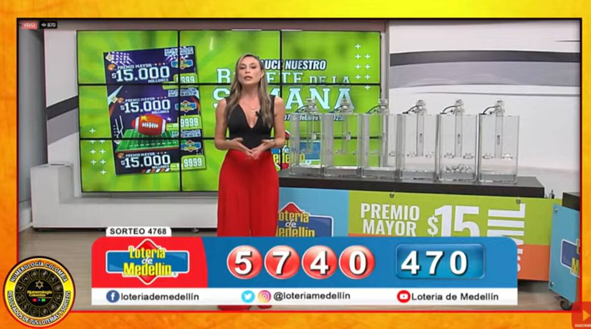 Resultados del sorteo de la Lotería de Medellín. // Foto: captura de pantalla