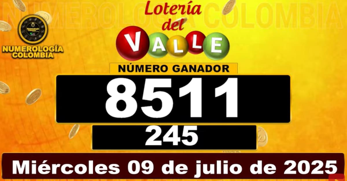 Resultados del sorteo del 9 de julio de 2025. // Foto: captura de pantalla