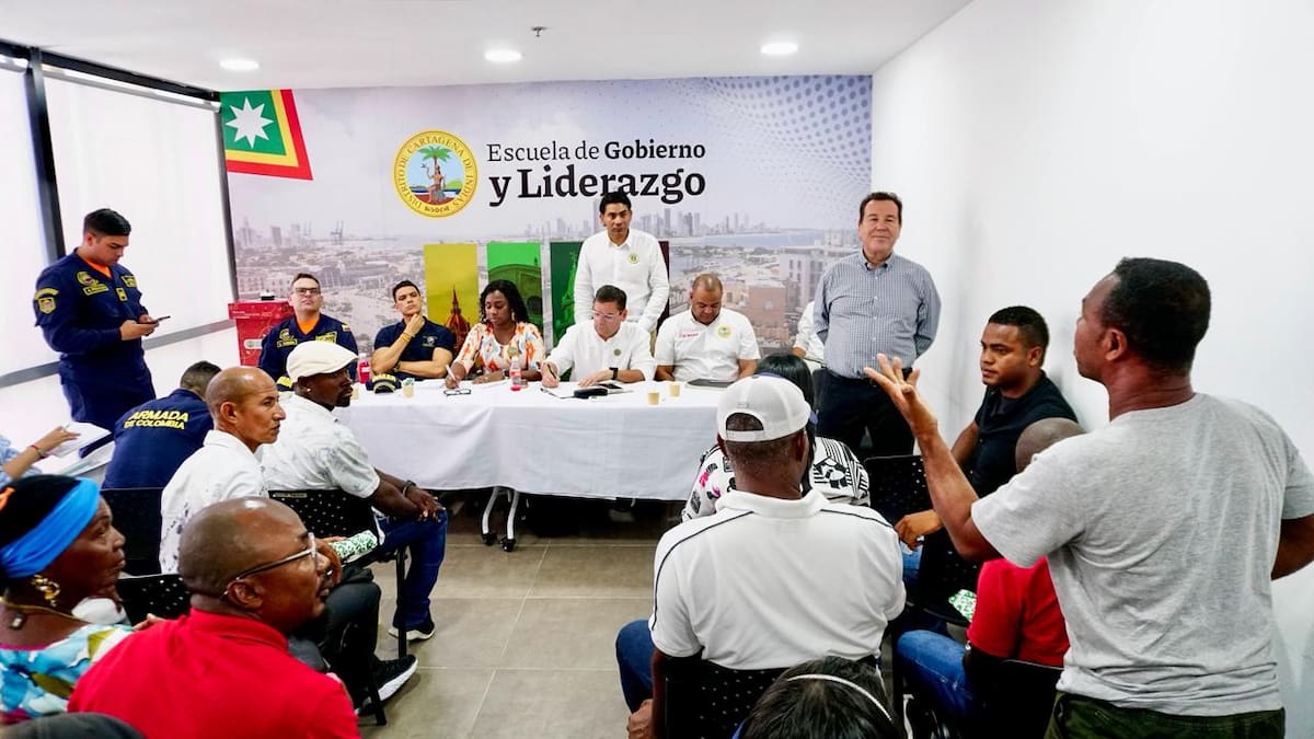 Autoridades distritales se reunieron con líderes de Tierrabomba tras anuncio de protesta. // Foto: Cortesía - Secretaría del Interior.