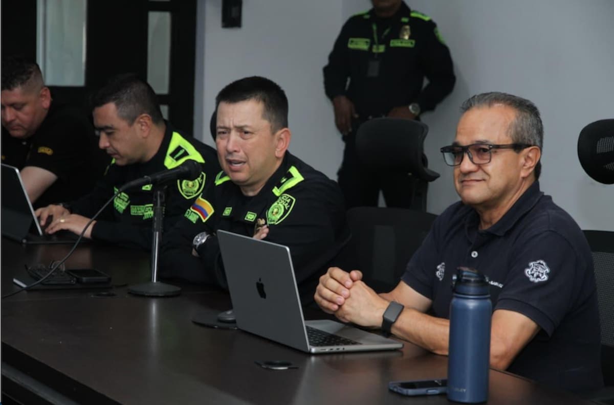 El brigadier general Miguel Andrés Camelo Sánchez, comandante Policía Metropolitana de Barranquilla, estuvo en las mesas de trabajo con los gremios.//Cortesía Alcaldia de Barranquilla.