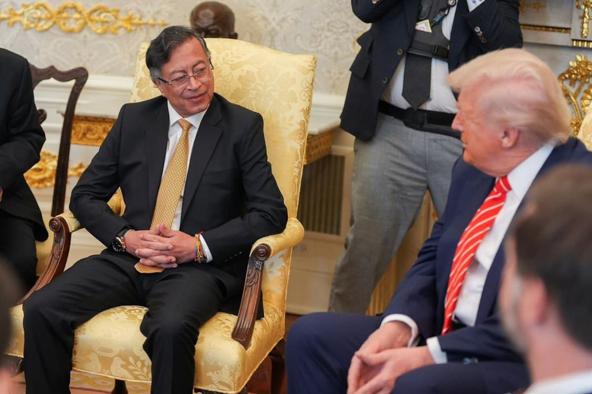 Reunión del presidente Gustavo Petro y su homólogo estadounidense, Donald Trump, en la Casa Blanca. // Colprensa - Externos (Presidencia).