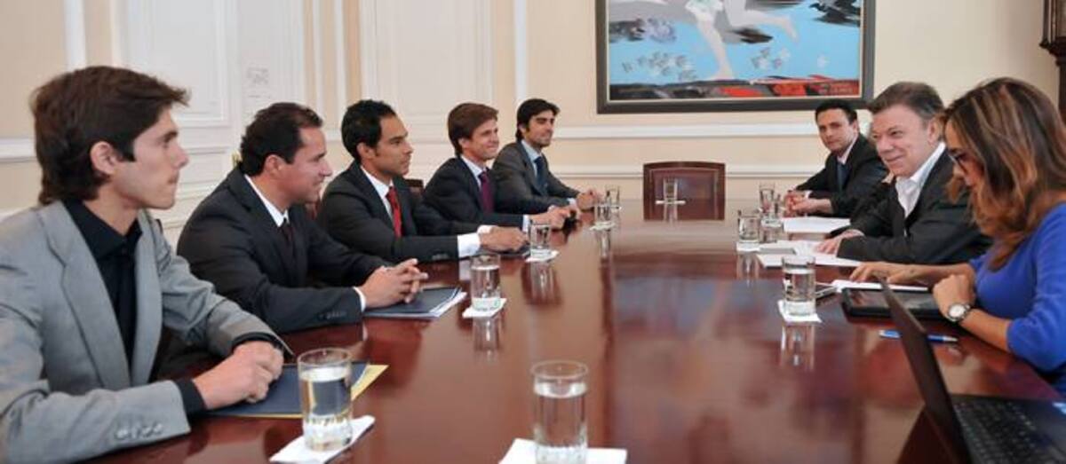 Toreros piden al presidente, Juan Manuel Santos, convertir fiesta taurina en patrimonio cultural. COLPRENSA
