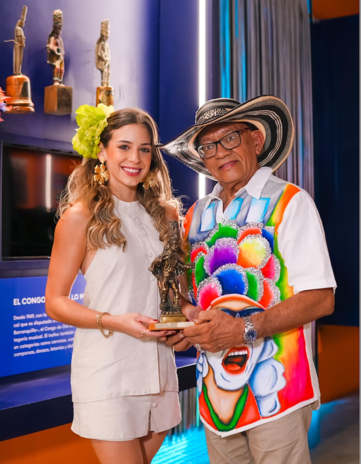 Tatiana Angulo Fernández De Castro y Gabriel Marriaga, reyes del Carnaval de Barranquilla 2025, estarán en la entrega de los Congos de Oro y las Medallas a la Excelencia.//Cortesía.