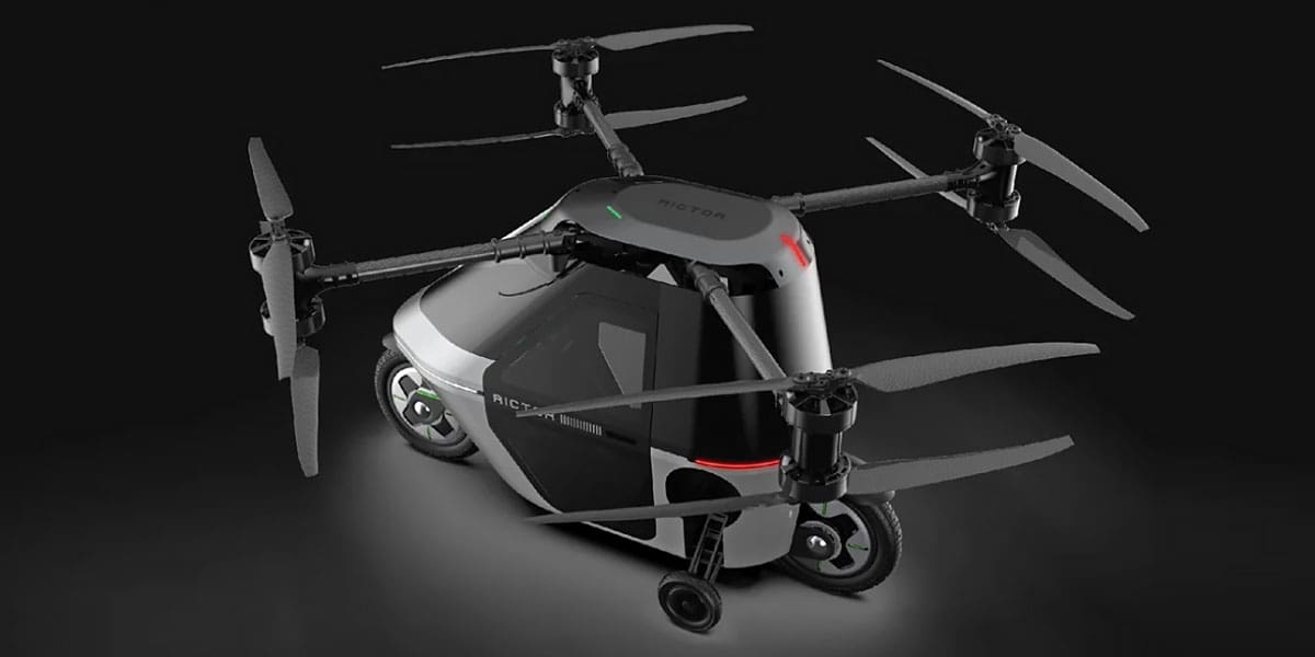Este es el Rictor Skyrider X1, una futura moto voladora. //Tomada de X
