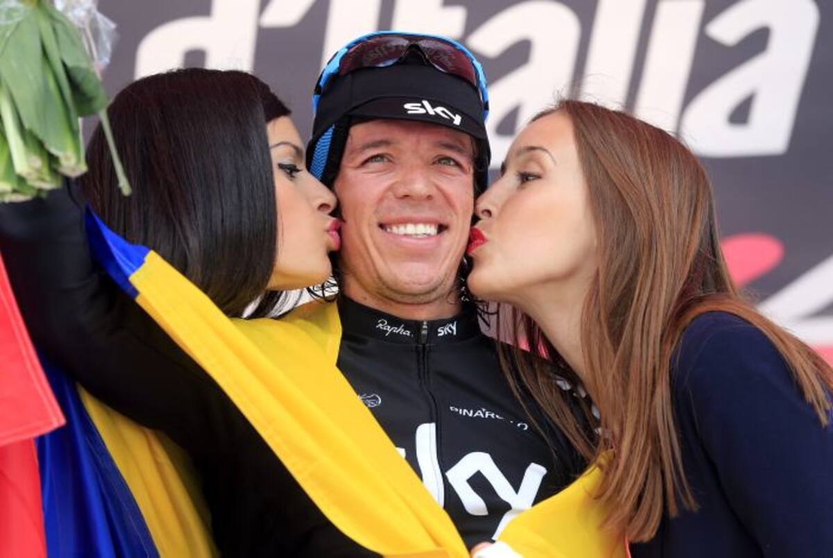 Rigoberto Urán demuestra en su rostro la felicidad por el triunfo. FOTOS AFP Y AP