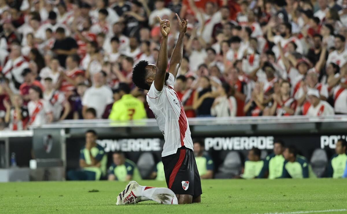 Miguel Ángel Borja, delantero colombiano de River Plate. EFE/ Juan Ignacio Roncoroni
. EFE/ Matias Martin Campaya