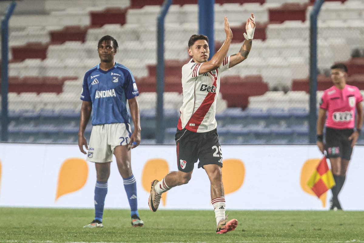 Gonzalo Montiel anotó el gol del triunfo para River Plate. //Foto, EFE: Gastón Britos