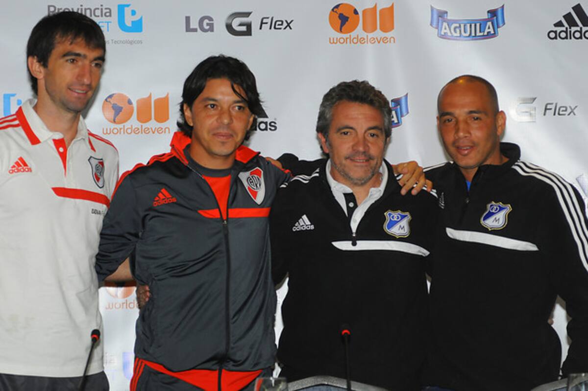 Los representantes de los equipos River plate y Millonarios dieron rueda de prensa para tocar temas del partido amistoso. COLPRENSA