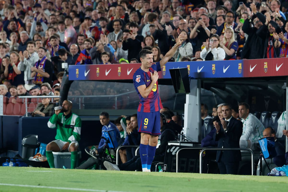 Robert Lewandowski disputó su último partido con Barcelona en el Spotify Camp Nou. //Foto, EFE: Marta Pérez