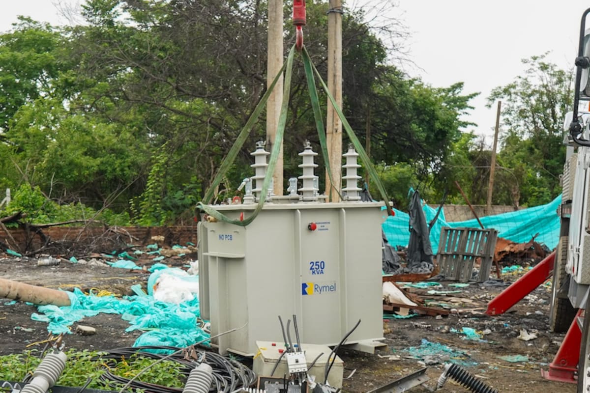 Según las autoridades, durante el procedimiento fue incautado un transformador de 250 kVA, con capacidad para abastecer aproximadamente a 5.000 familias.//Cortesía Air-e.