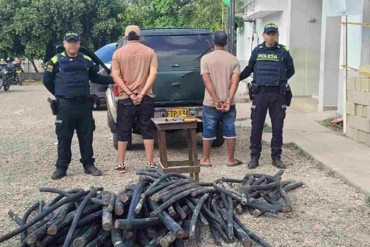 Capturan a dos hombres por robo de cableado de fibra óptica en Cartagena