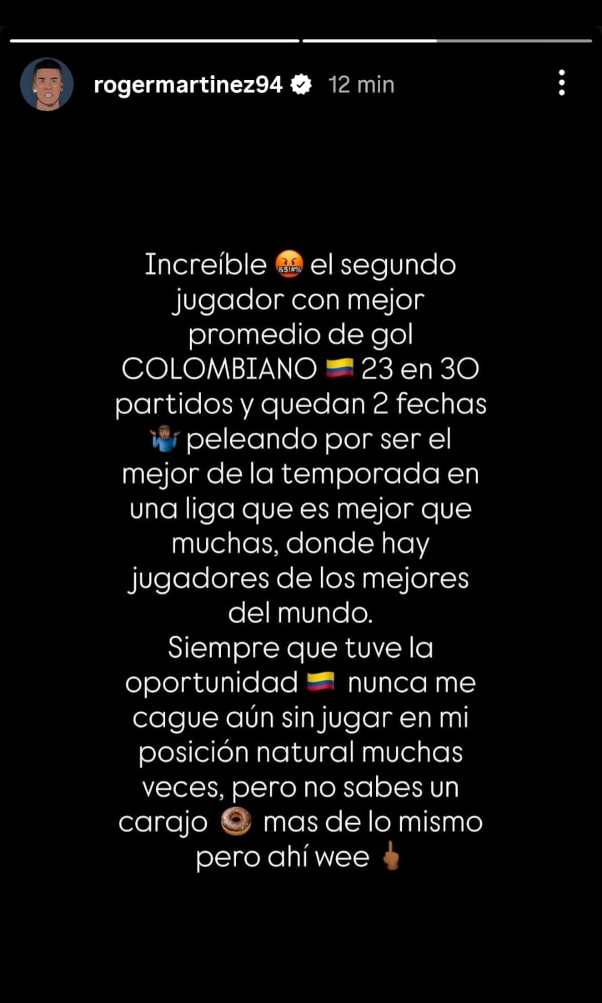 Roger Martínez se pronunció en sus redes sociales. // PANTALLAZO