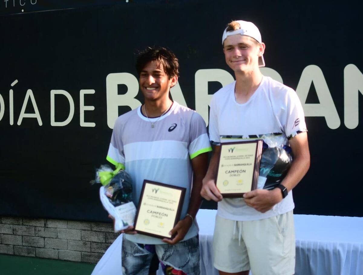 Ronit Karki y Jack Satterfield, de Estados Unidos, fueron los campeones de dobles en el Mundial Juvenil de Tenis J300 Copa Barranquilla. //Cortesía