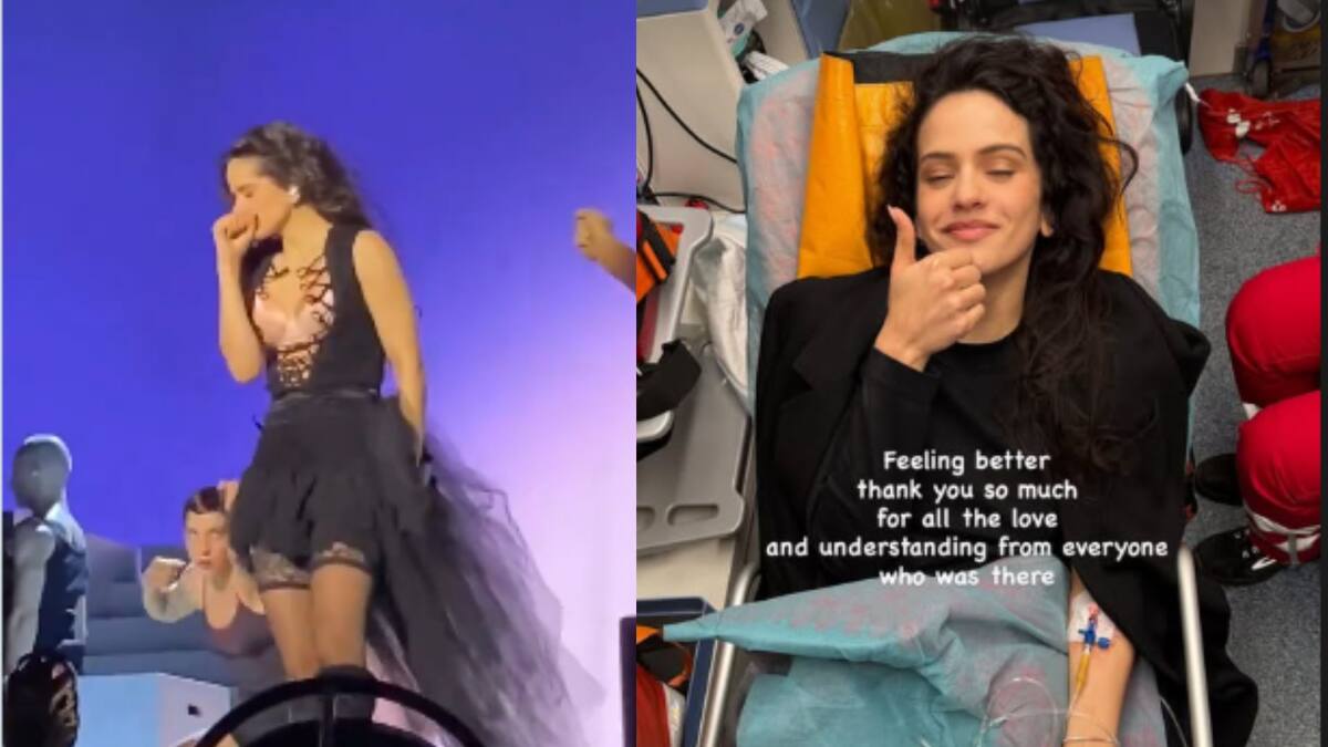 Rosalía en el concierto mientras se sentía mal - Historia de Instagram de Rosalía. // Captura
