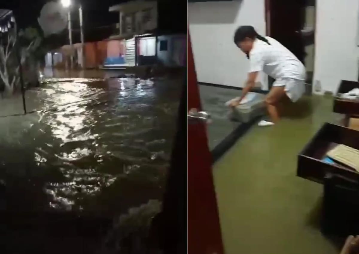 Inundaciones en Tierrabaja por ruptura del emisario submarino, el pasado 20 de diciembre de 2024. // Captura de video.