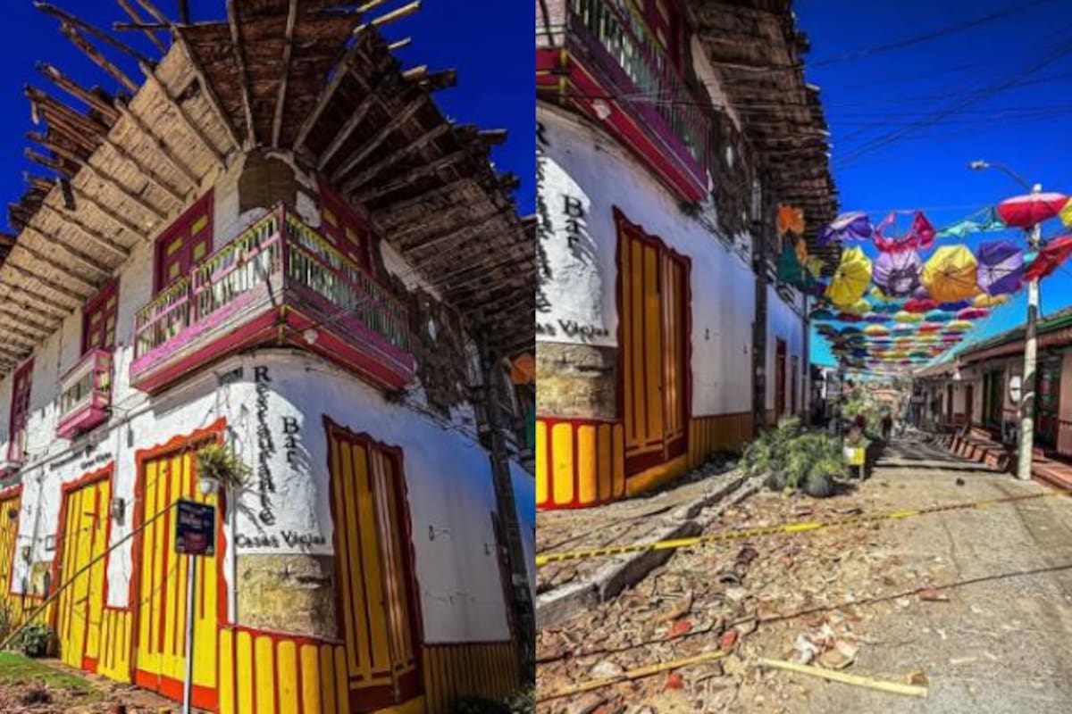 Así quedó Salento, Quindío, tras el terremoto de 7,4: casas coloniales destruidas